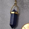 Lapis Carved Point Vermeil Pendant with Pyrite - Image 2
