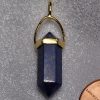 Lapis Carved Point Vermeil Pendant with Pyrite