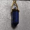 Lapis Carved Point Vermeil Pendant with Pyrite - Image 4