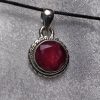 Ruby Round Faceted Pendant