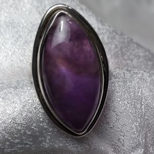 Deep purple Amethyst Marquee ring