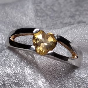 Citrine Faceted Heart ring