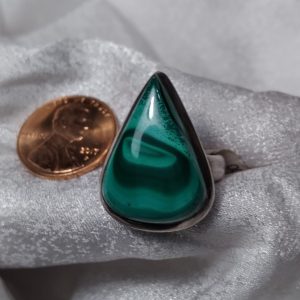 Malachite Pear ring