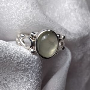 Prehnite Oval Cabochon ring