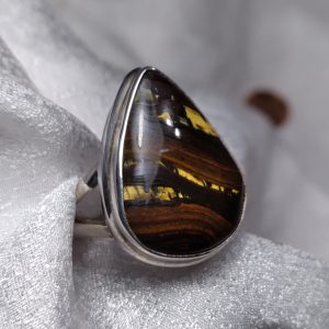 Tiger Iron pear ring