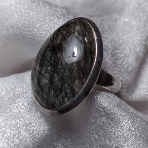 Free form Tourmalinated Quartz ring