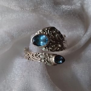 Sterling London Blue Topaz Ornate Wrap Ring