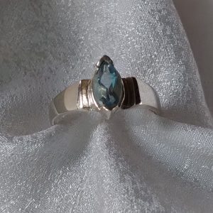 Sterling Sky Blue Topaz Marquee Ring