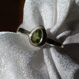 Sterling Peridot Pear Ring